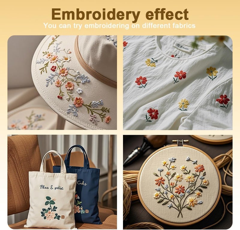DOODLREAM 18Pcs Mandala Flower Water Soluble Hand Sewing Stabilizers, 8.3"x11.7" Snowflake Mandala Embroidery Pattern Stabilizer, 4 Sheets Stick and Stitch Embroidery Paper Sticker - Image 5
